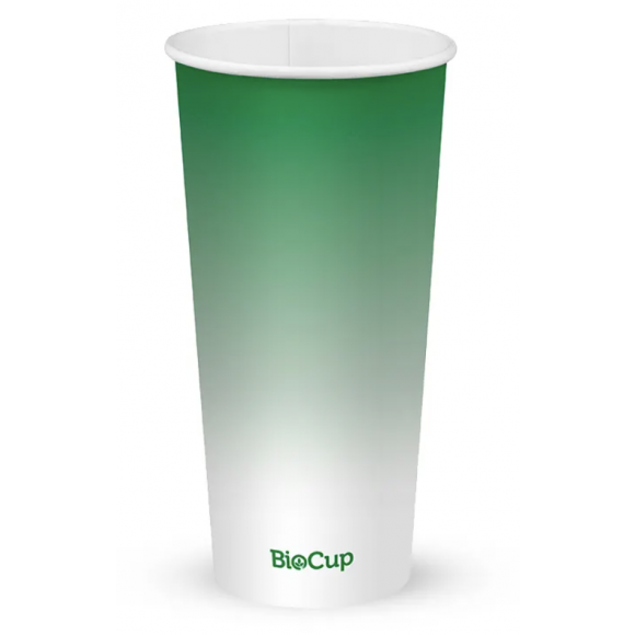BioPak Cold Paper BioCup 650ml / 22oz (90mm) Green Carton Of 1000