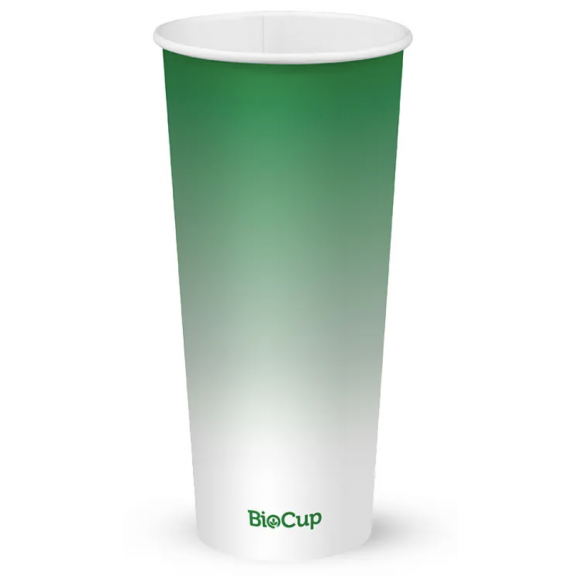 BioPak Cold Paper BioCup 700ml / 24oz (90mm) Green Carton Of 500