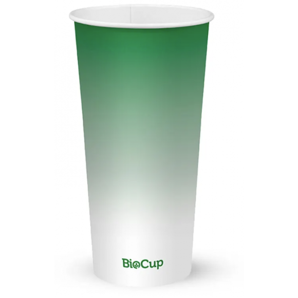 BioPak Cold Paper BioCup 960ml / 32oz (105mm) Green Carton Of 500