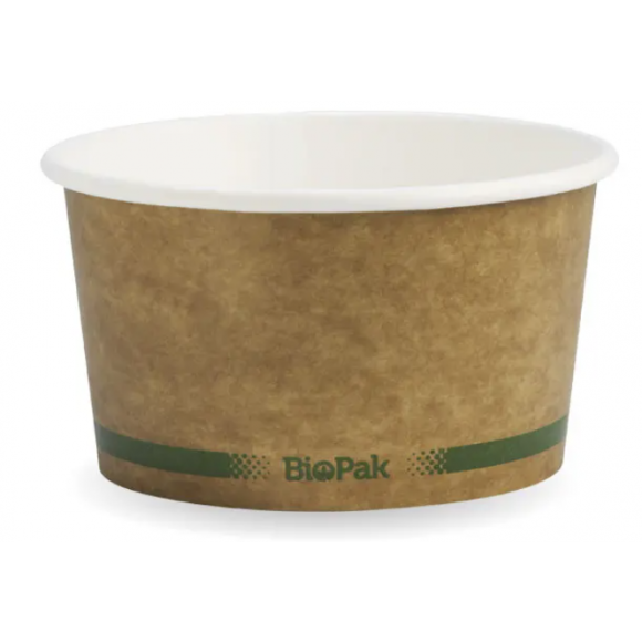 BioPak BioBowl 430ml / 12oz Kraft Carton Of 500