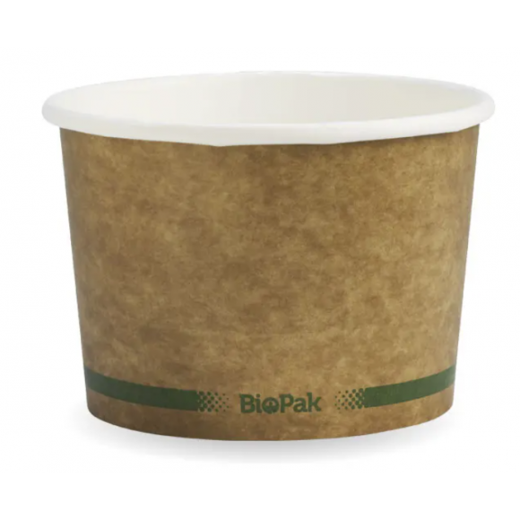 BioPak BioBowl 550ml / 16oz Kraft Carton Of 500