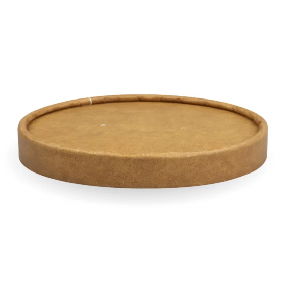 BioPak BioBowl Paper Lid 430-950ml / 12-32oz Kraft Carton Of 500