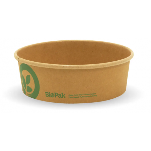 BioPak BioBowl Small 500ml Kraft Carton Of 400