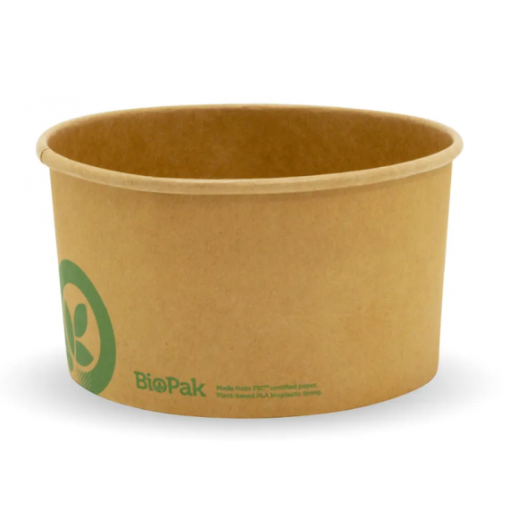 BioPak BioBowl Large 1,000ml Large Kraft Carton Of 400