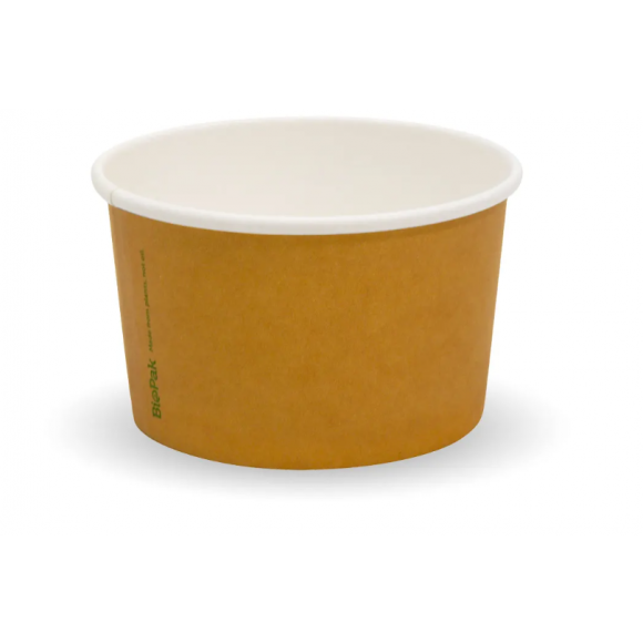 BioPak BioCup Ice Cream 240ml / 8oz (90mm) Kraft Carton Of 1000