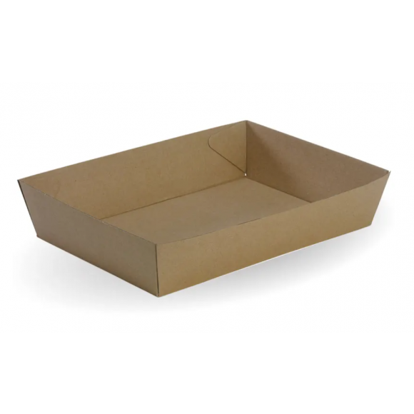BioPak Bioboard Tray #5 Kraft Carton Of 100
