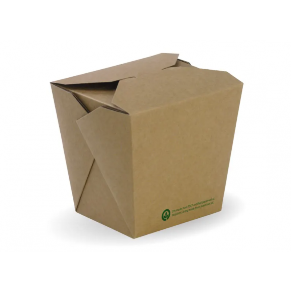BioPak BioBoard Noodle Box 780ml / 26oz Kraft Carton Of 500