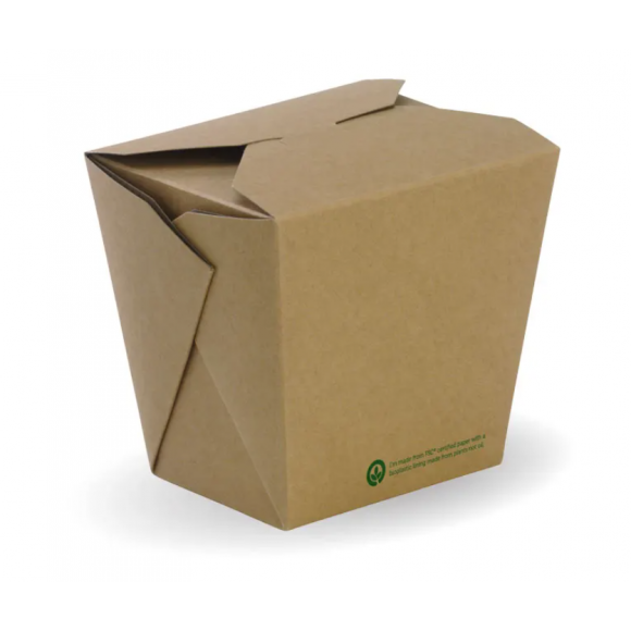 BioPak BioBoard Noodle Box 960ml / 32oz Kraft Carton Of 500