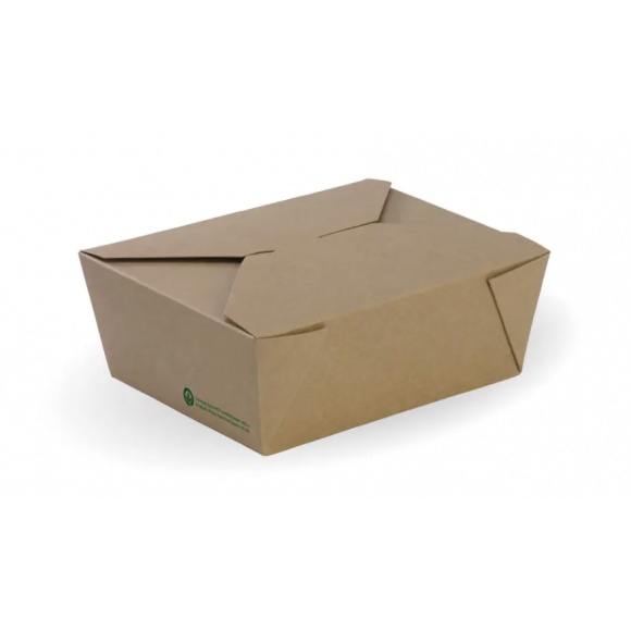 BioPak BioBoard Lunch Box Medium Kraft Carton Of 200