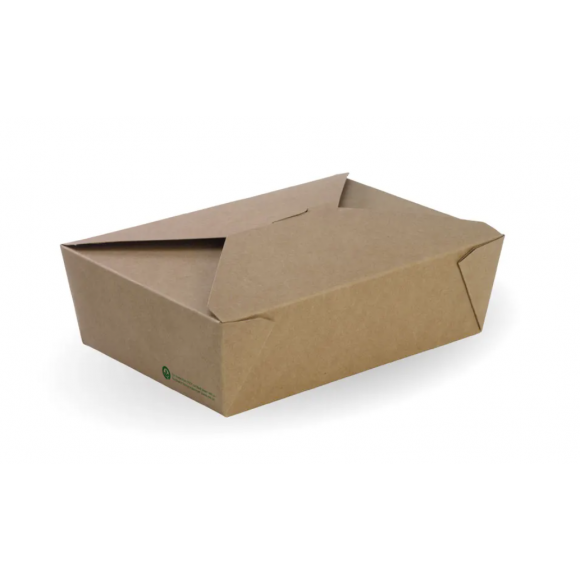 BioPak BioBoard Lunch Box Large Kraft Carton Of 200