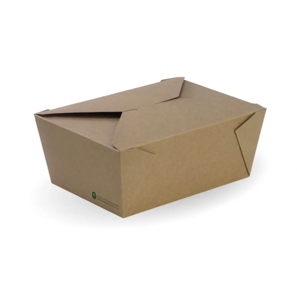 BioPak BioBoard Lunch Box Extra Large Kraft Carton Of 200