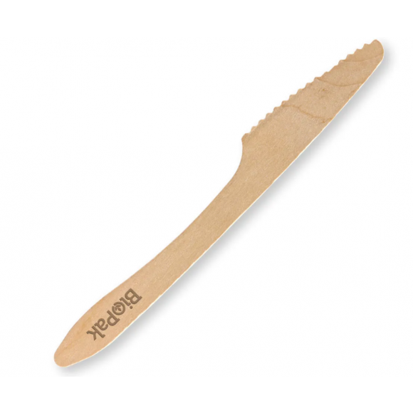 BioPak Coated Wood Knife 19cm Carton of 1000