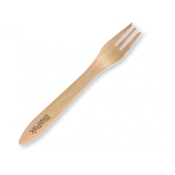 BioPak Coated Wood Fork 19cm Carton of 1000