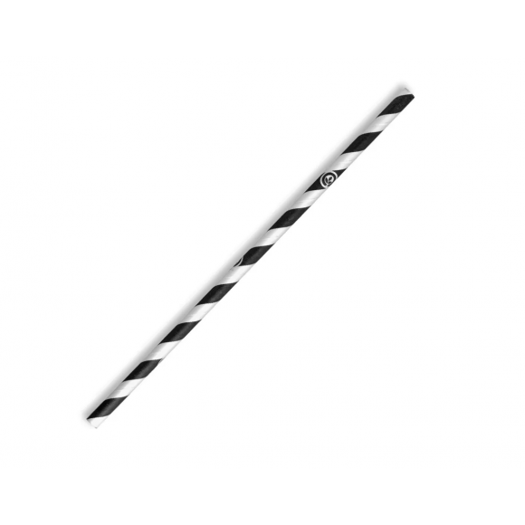 BioPak Regular BioStraw 6mm Black Stripe Carton of 2500