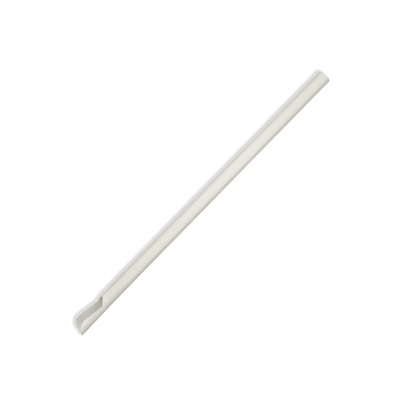 BioPak Individually Wrapped Spoon Straw 8mm White Carton of 3000