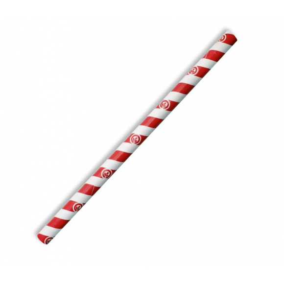 BioPak Jumbo BioStraw 10mm Red Stripe Carton of 2500