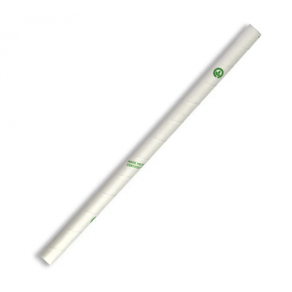 BioPak Jumbo BioStraw 10mm White Carton of 2500