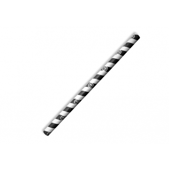 BioPak Jumbo BioStraw 10mm Black Stripe Carton of 2500