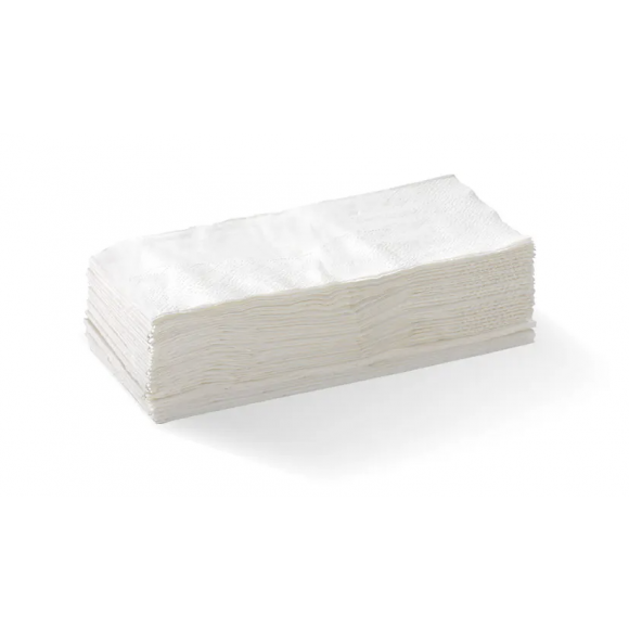 BioPak Lunch Napkin 1/8 Fold 2 Ply White Carton of 3000