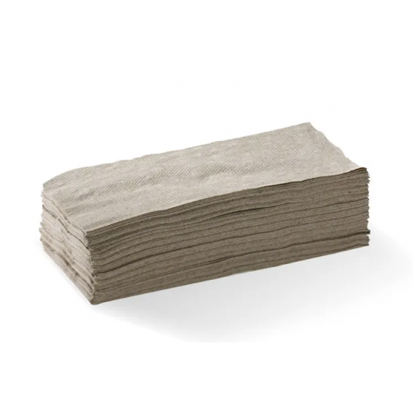 BioPak Lunch Napkin 1/8 Fold 2 Ply Natural Carton of 3000