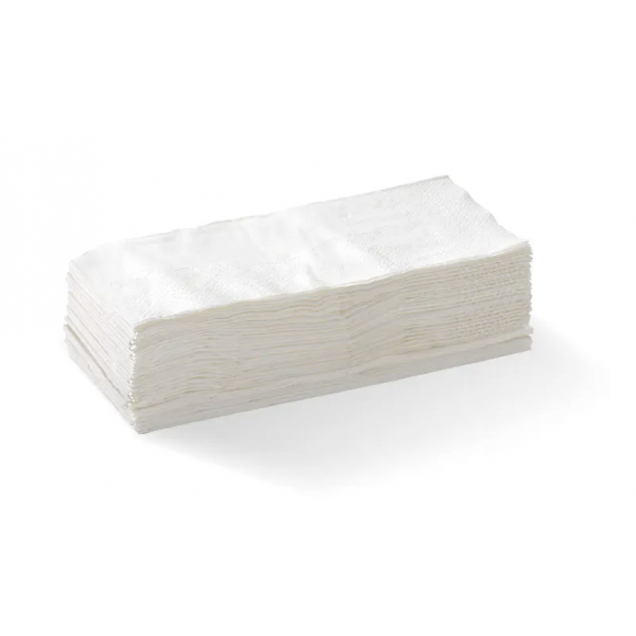 BioPak Lunch Napkin 1/8 Fold 2 Ply White Carton of 2000