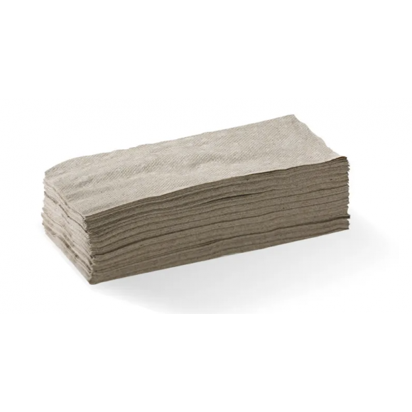 BioPak Lunch Napkin 1/8 Fold 2 Ply Natural Carton of 2000