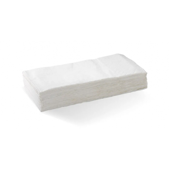 BioPak Dinner Napkin 1/8 Fold 2 Ply White Carton of 1000