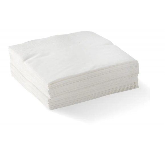 BioPak Corner Embossed Dinner Napkin 1/4 Fold 2 Ply White Carton of 1000