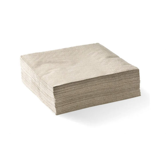 BioPak Corner Embossed Dinner Napkin 1/4 Fold 2 Ply Natural Carton of 1000