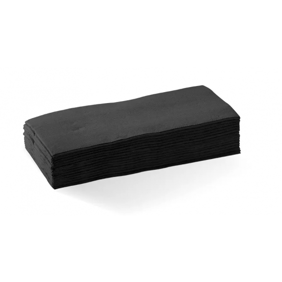 BioPak Napkin 1/8 Fold 2 Ply Black Carton of 1000