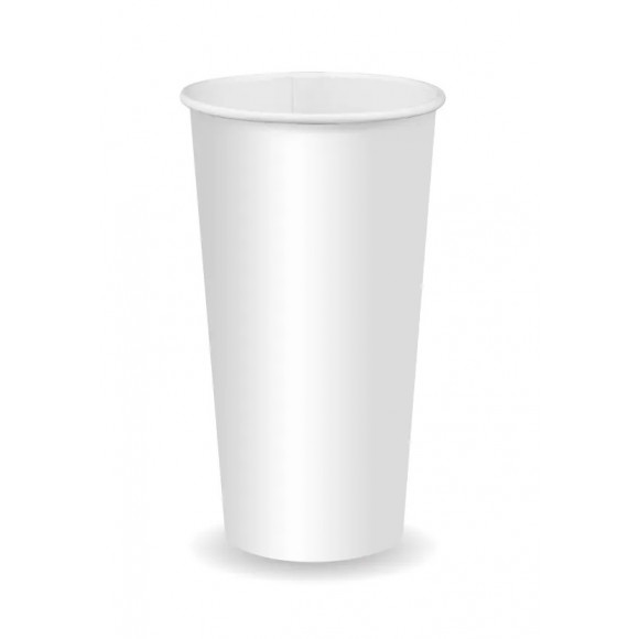 BioPak Cold Paper Cup 16oz (90mm) White Carton of 1000