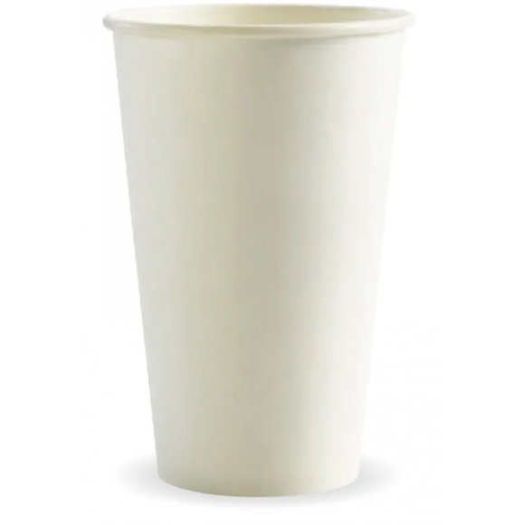 BioPak White Single Wall BioCup 510ml / 16oz (90mm) Carton Of 1000