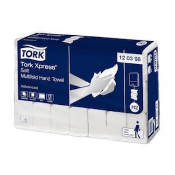 Tork H2 Xpress Recycled Soft Multifold Hand Towel 2ply Advanced H2 Carton of 3780