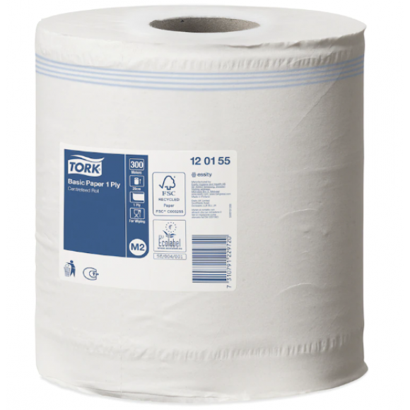 Tork M2 Basic 1Ply Centrefeed Roll Carton of 6