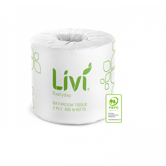 Livi Everyday Basics Toilet Paper 2Ply 400 Sheet Carton of 48