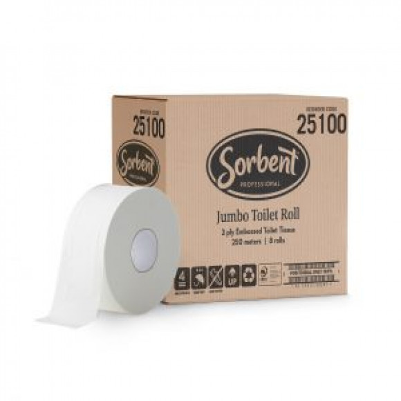 Sorbent Toilet Paper 3Ply 225 Sheet Carton of 48