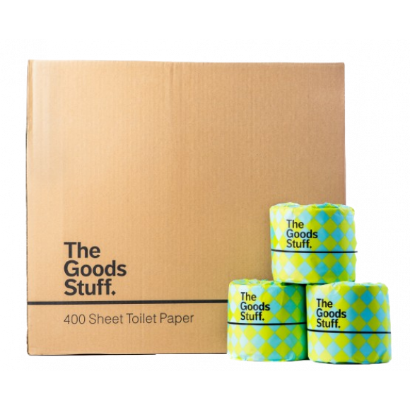 The Goods Stuff 2 Ply 400 Sheet Toilet Paper Carton of 48