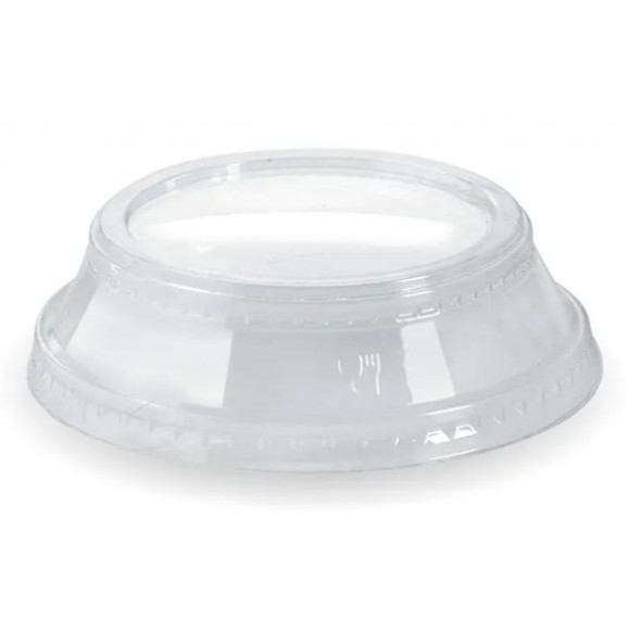 BioPak Biocup Raised Flat No Hole Clear 300-700ml Lid Carton Of 1000