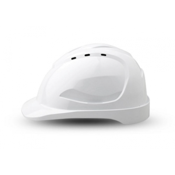 V9 Vented White Hard Hat with Pushlock Harness