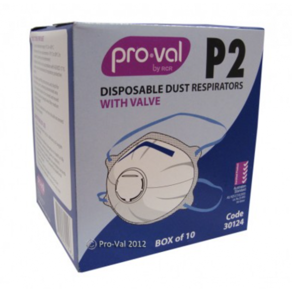 ProVal P2 Disposable Respirator Face Mask with Valve box of 10