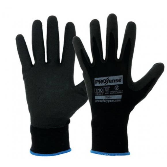 Pro Sense Stinga Synthetic Nylon Dipped Gloves Size 9