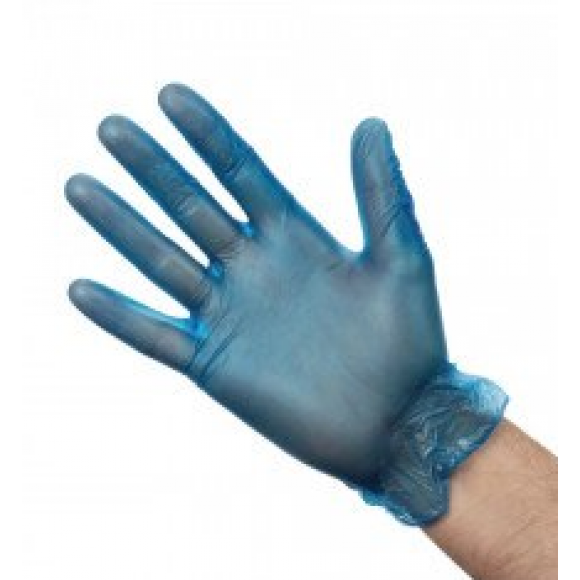 Vinyl Powdered Disposable Gloves Blue Small Box of 100