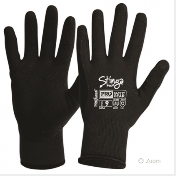 Pro Sense Stinga Synthetic Nylon Dipped Gloves Size 8