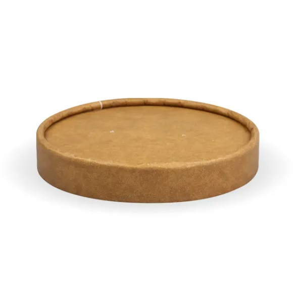 BioPak Kraft Paper BioBowl Lid 250ml 8oz Carton of 500