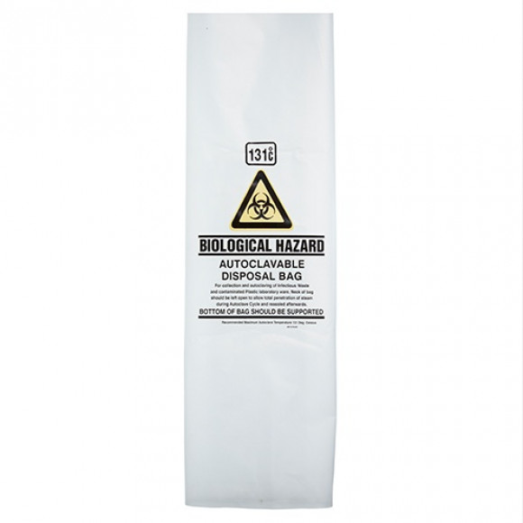 Autoclave Bags 131°C Natural Printed Small 630mm x 270mm Carton of 100