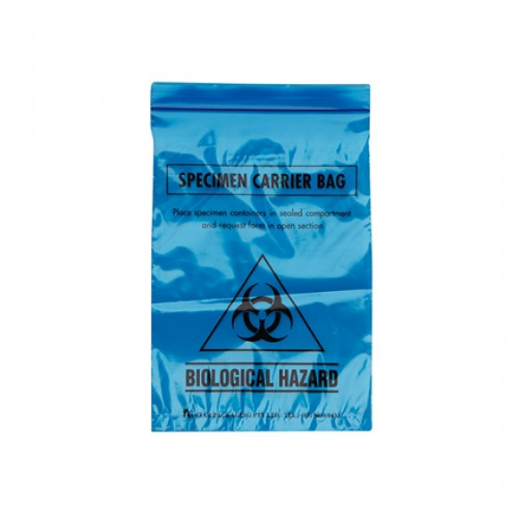 Specimen Carrier Bag Blue 165mm x 165mm Carton of 1000
