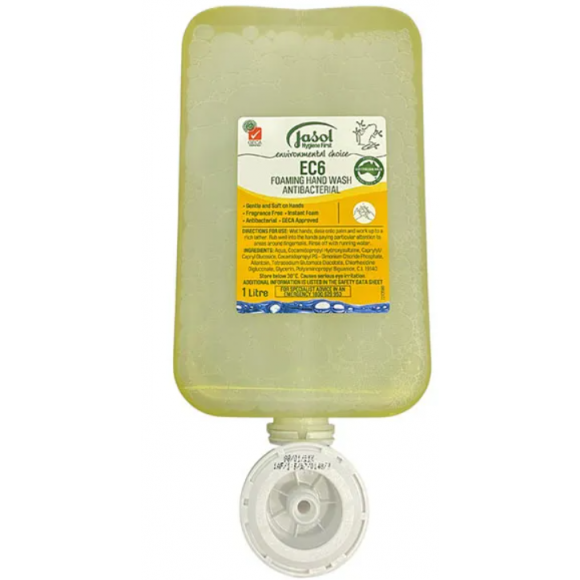 Jasol EC6 Foaming Hand Wash Antibacterial Non-Perfumed 1L Pod Ctn of 6