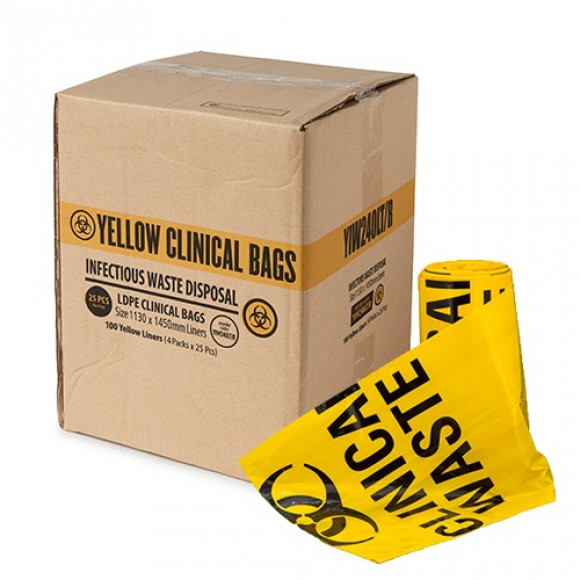 Clinical Waste Bags Yellow 1450mm x 1130mm  Carton of 100