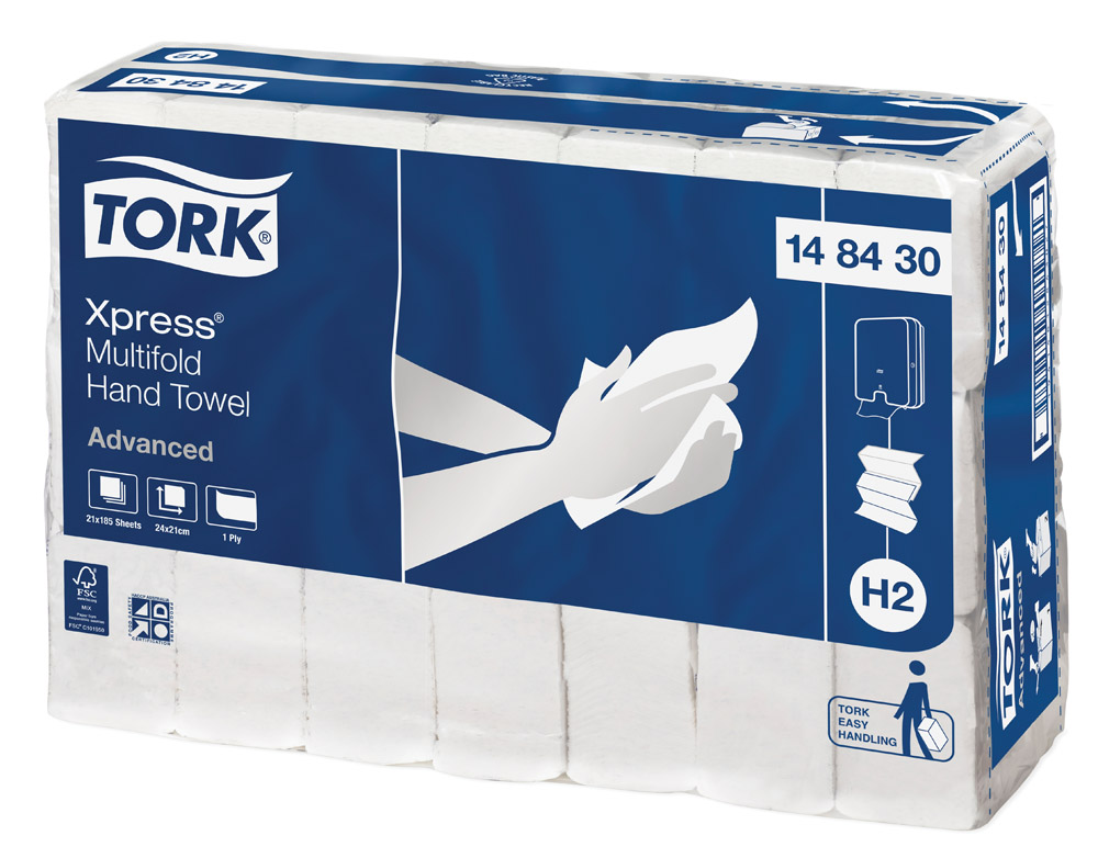 Tork H2 Advanced Slimline Hand Towel Carton of 3200 Your Reliable